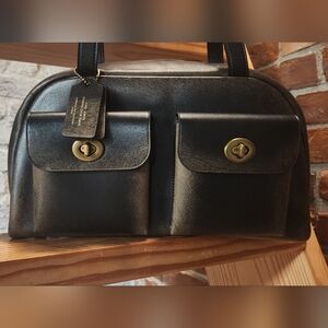 Coach Loved Leather Twin Turnlock Shoulder Bag